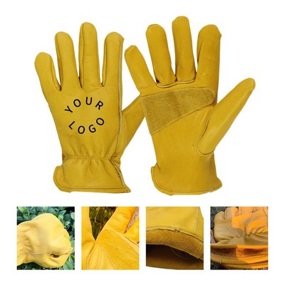 Yellow Cowhide Leather Work Gloves