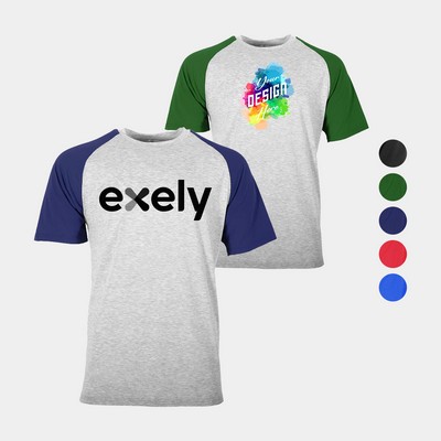 Men's Contrast Raglan Short Sleeve Baseball Tee