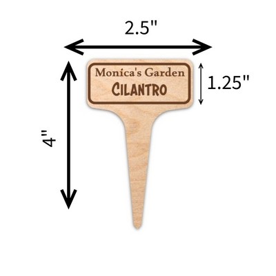 USA Made Eco Friendly Laser Engraved Wood Garden Marker Sign (2.5"x4") - Small Shape